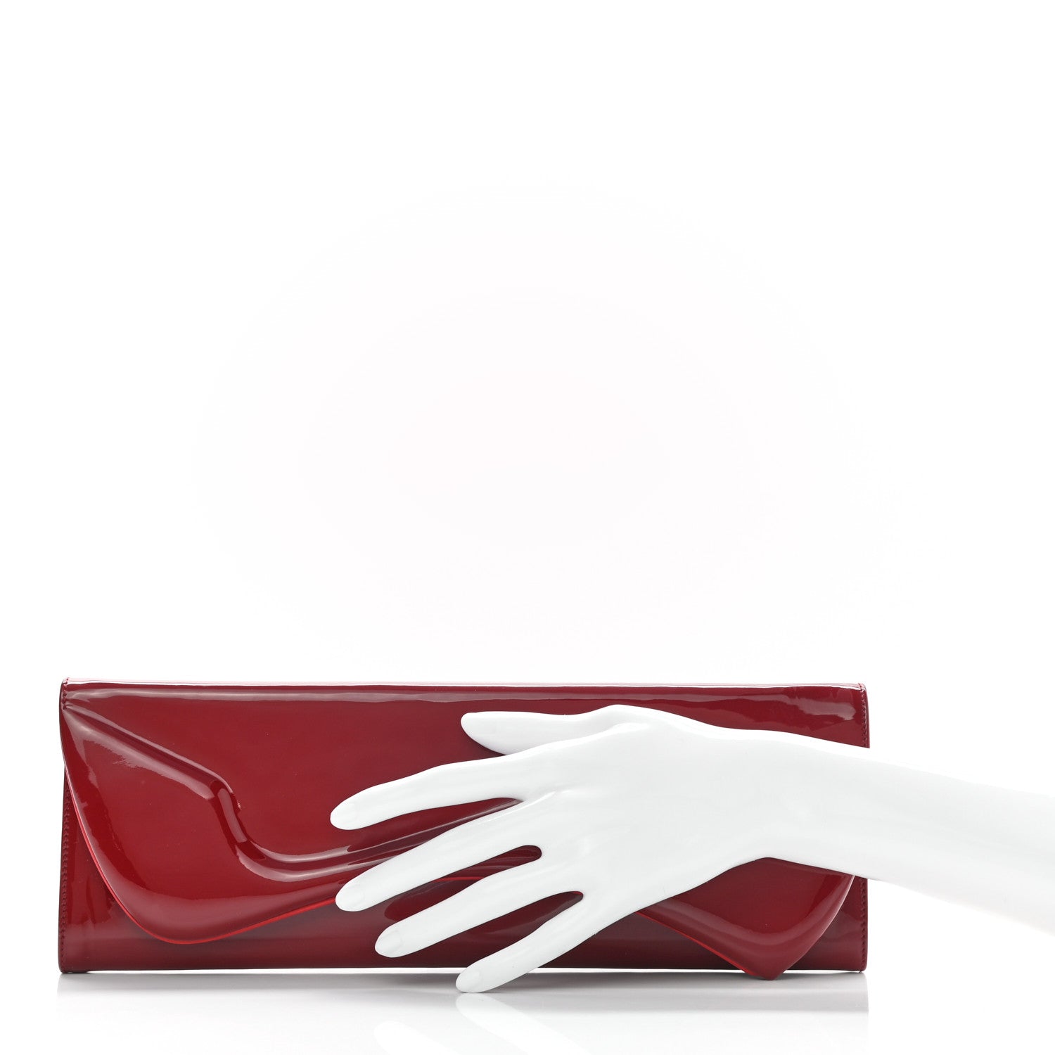 Christian Louboutin Patent Pigalle Clutch Rouge Imperial 2 of 7