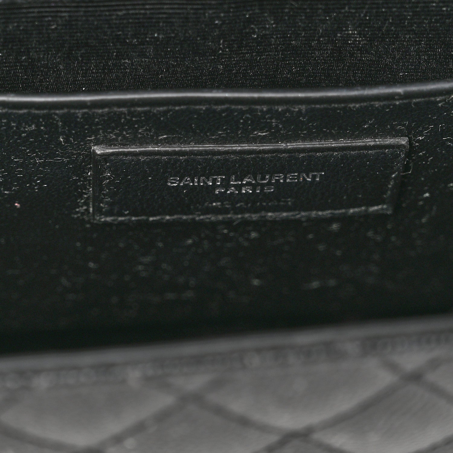 Saint Laurent Grain De Poudre Textured Mixed Matelasse Triquilt Medium Monogram Satchel Black 7 of 12