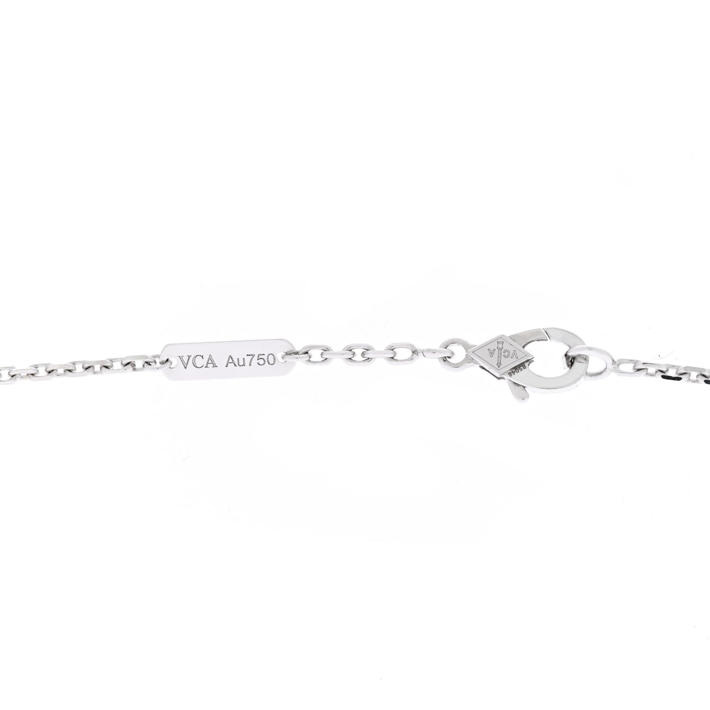 18K White Gold Mother of Pearl Magic Alhambra Pendant Necklace
