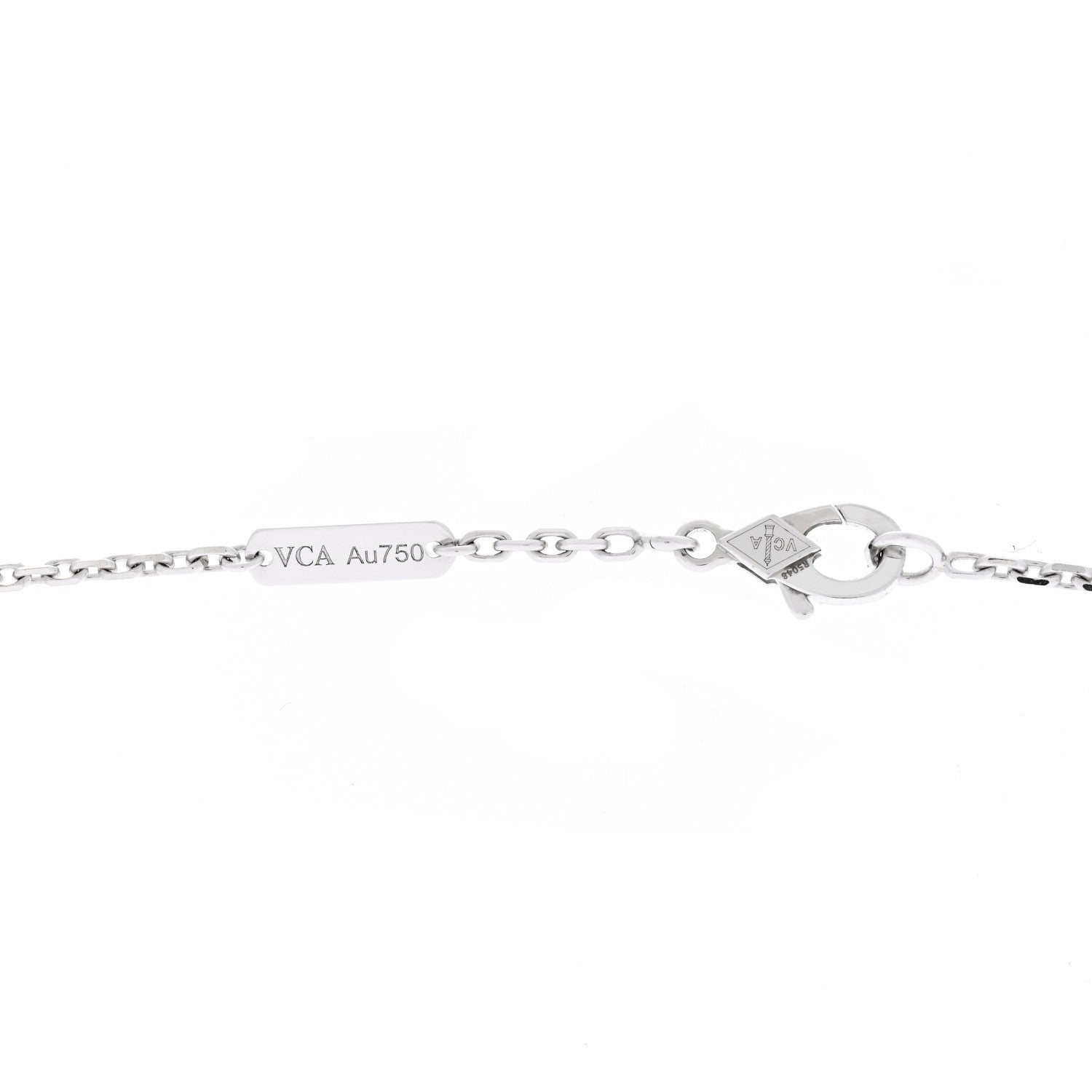 Van Cleef & Arpels 18K White Gold Mother of Pearl Magic Alhambra Pendant Necklace 5 of 5