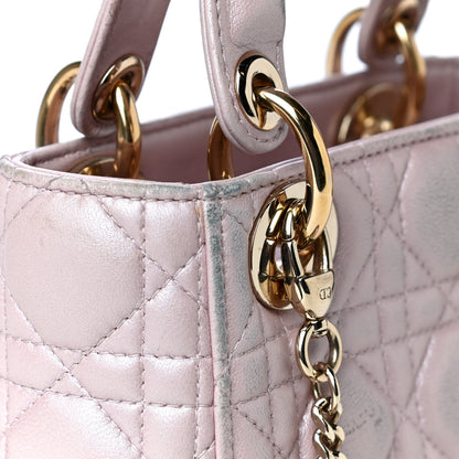 Christian Dior Metallic Lambskin Cannage Mini Lady Dior Lotus 6 of 7