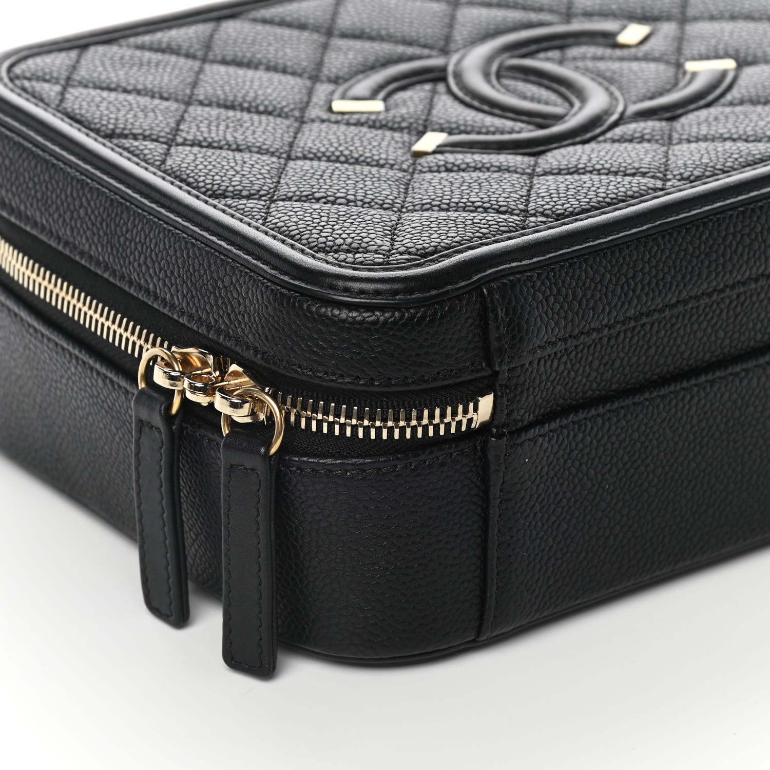 Chanel Caviar Quilted Medium CC Filigree Vanity Case Black 9 of 11