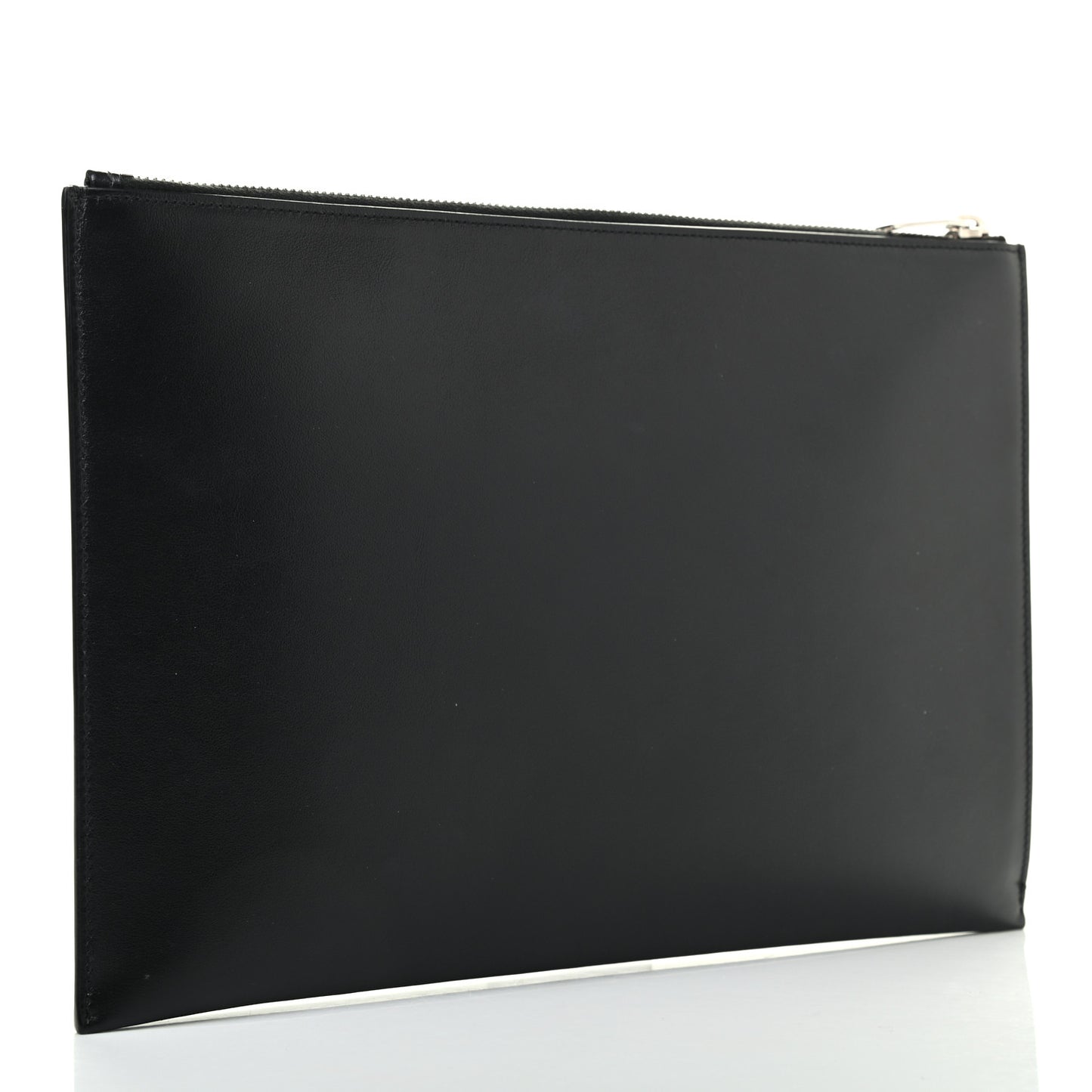 Calfskin Star Logo Zipped Tablet Pouch Black