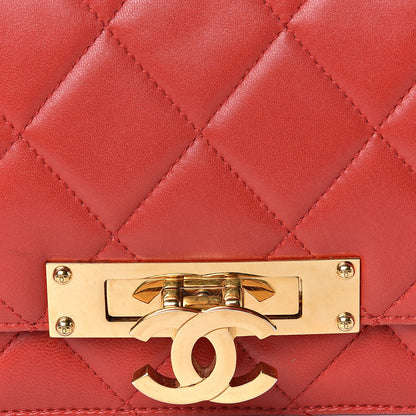 Chanel Lambskin Quilted Golden Class Wallet on Chain WOC Red 10 of 10