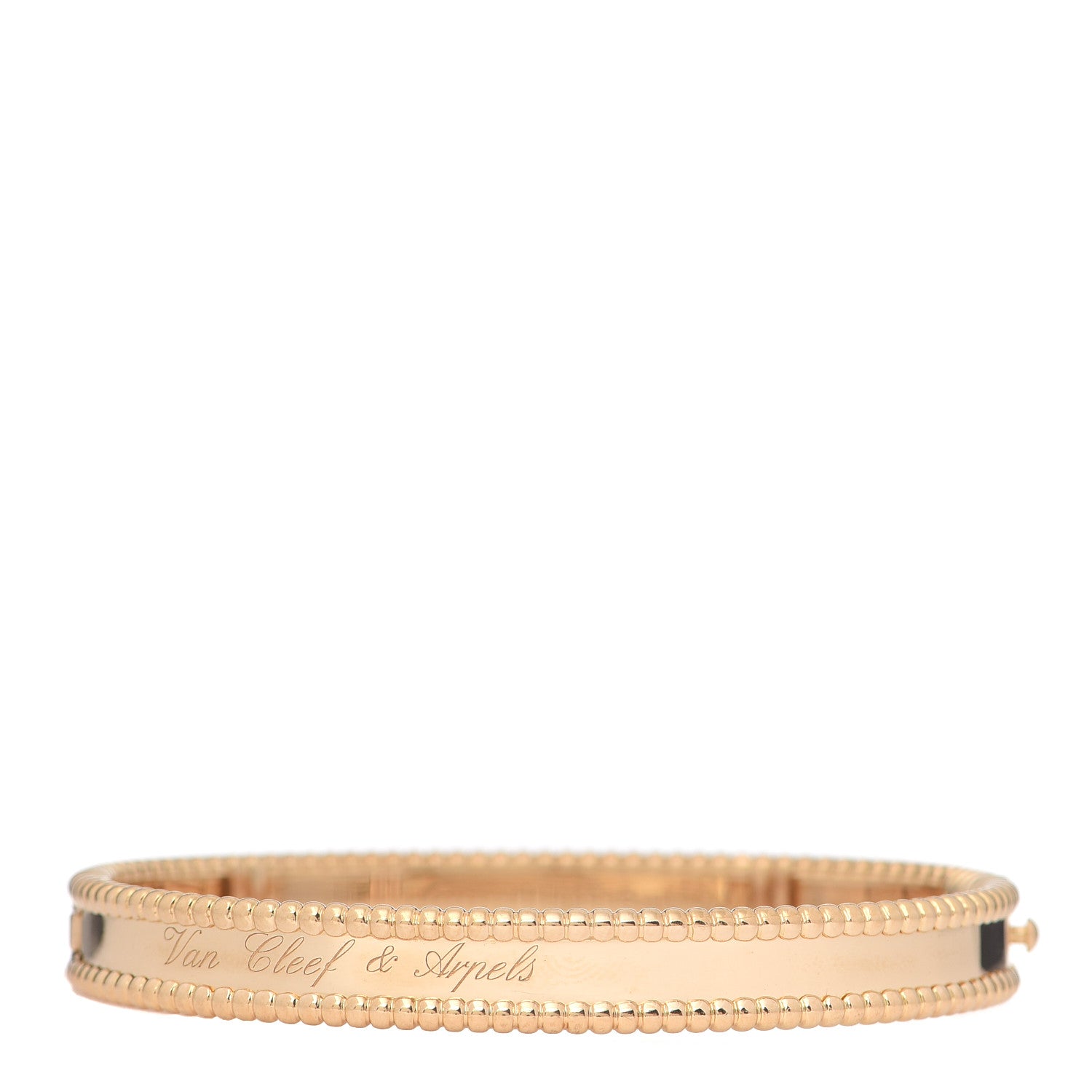 Van Cleef & Arpels 18K Rose Gold Perlee Signature Bangle Bracelet M 1 of 7