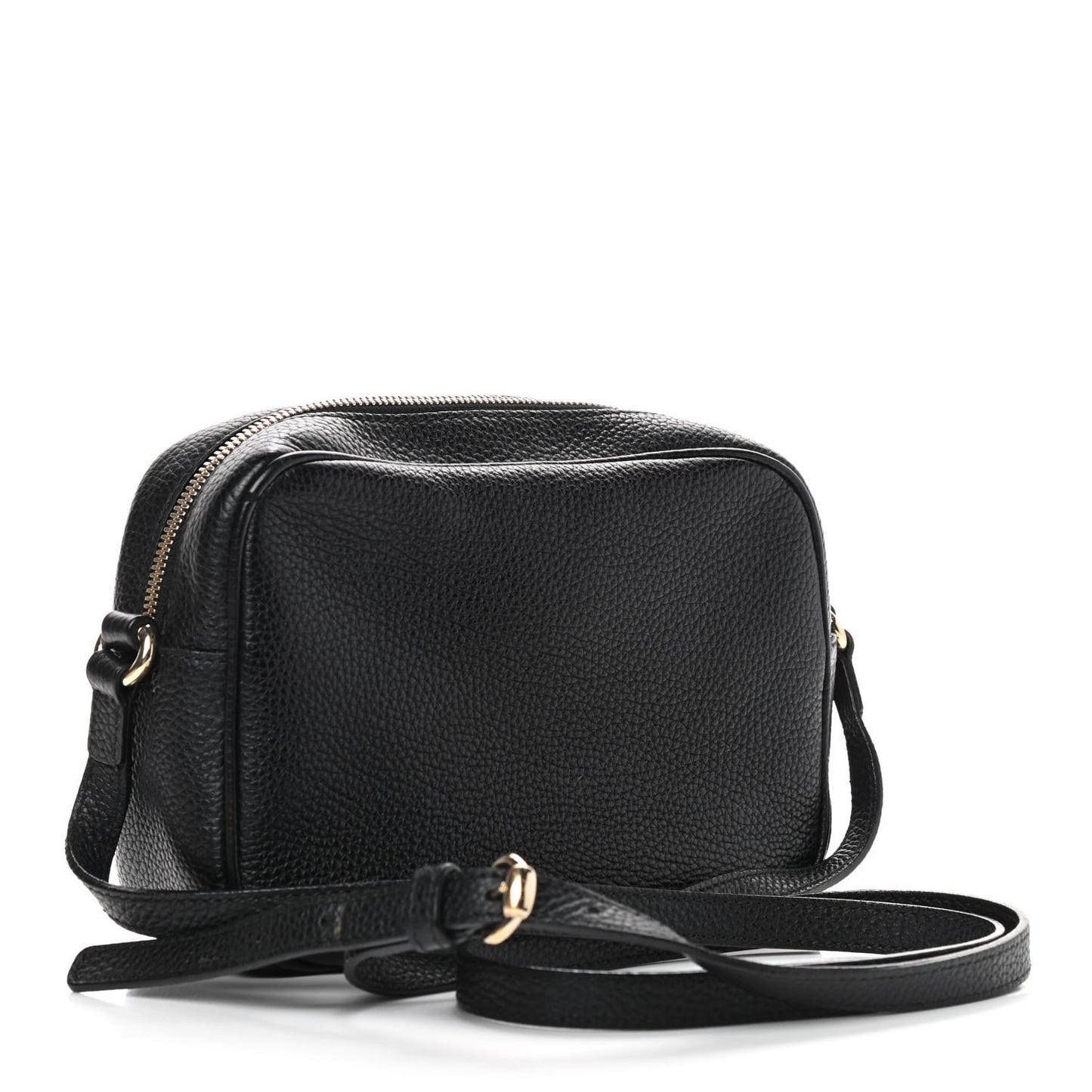 Pebbled Calfskin Small Soho Disco Bag Black