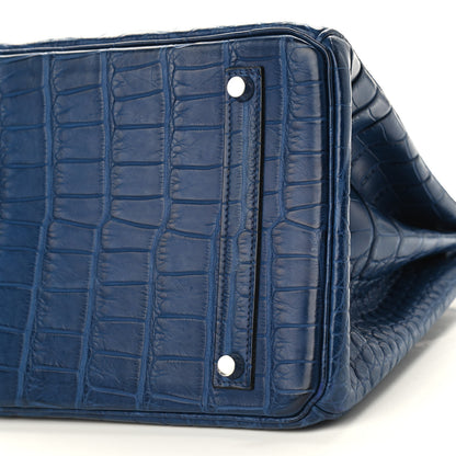 Hermes Matte Alligator Birkin 35 Bleu De Malte 9 of 11