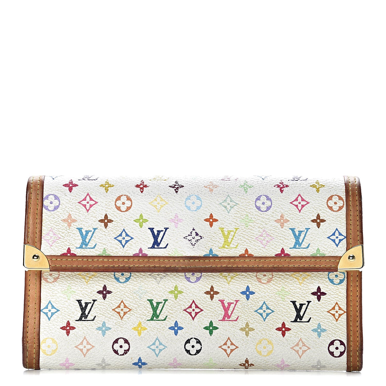 Louis Vuitton Monogram Multicolor Porte Tresor International Wallet White 1 of 18