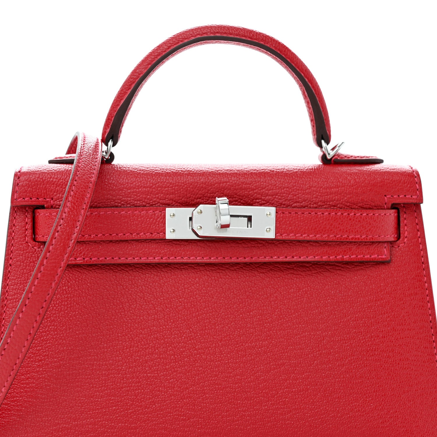 Hermes Chevre Mysore Verso Mini Kelly Sellier 20 Rouge Casaque Bubblegum 8 of 11