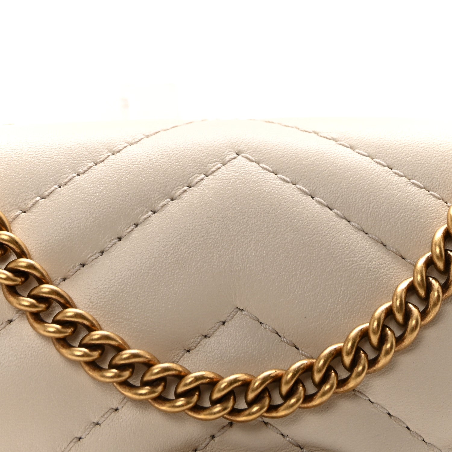 Gucci Calfskin Matelasse Super Mini GG Marmont Shoulder Bag White 8 of 10