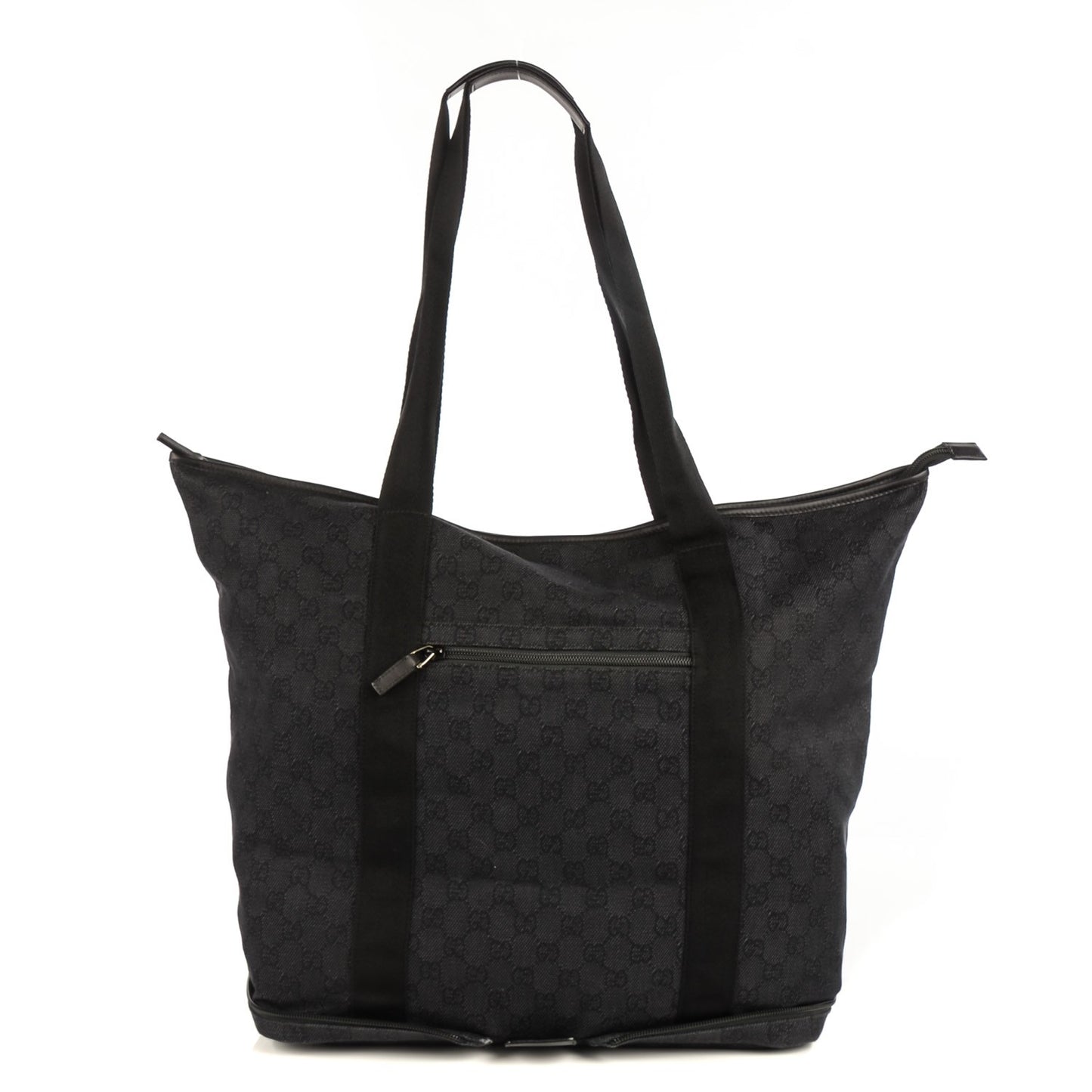Denim Monogram Large Collapsible Travel Tote Black