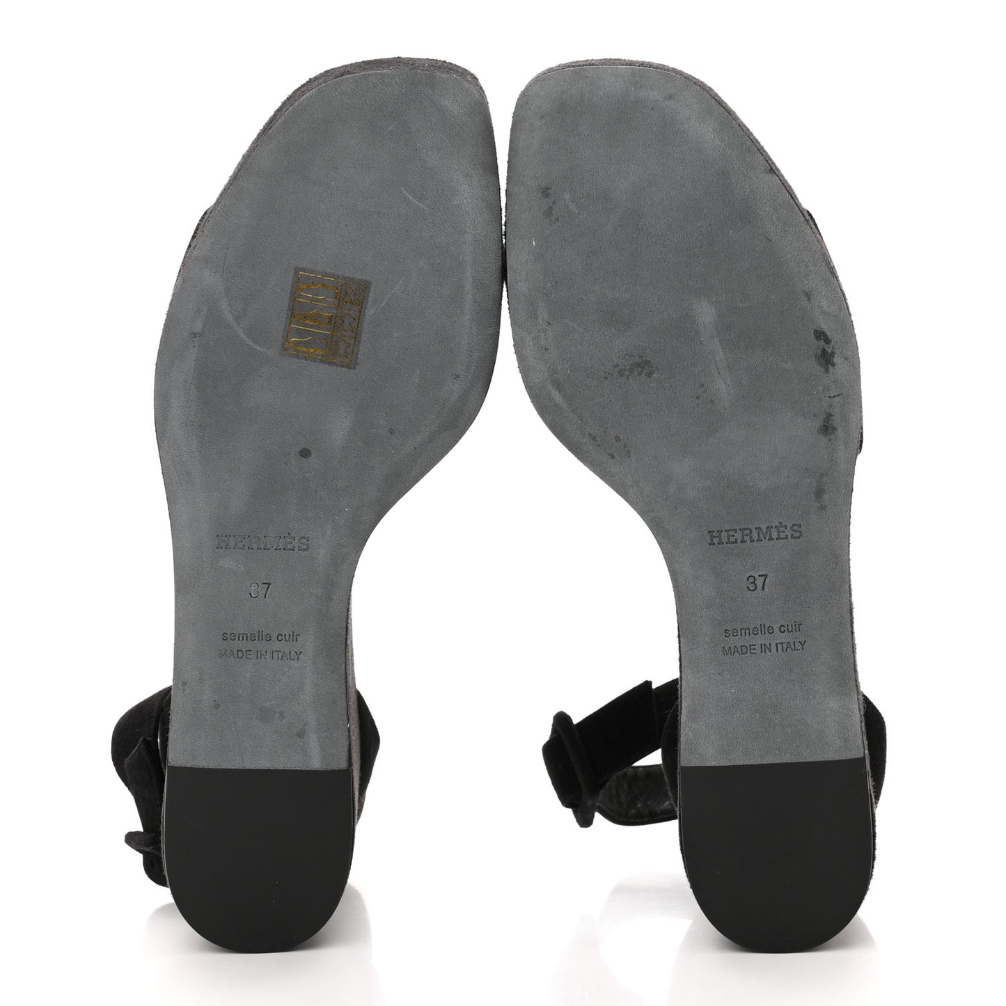 Suede Wedge Sandals 37 Black