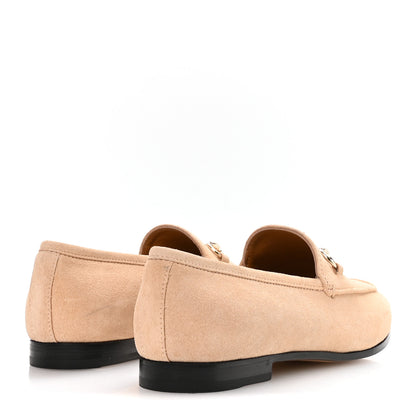 Gucci Suede Horsebit Womens Jordaan Loafers 37 Pink Sand 5 of 9