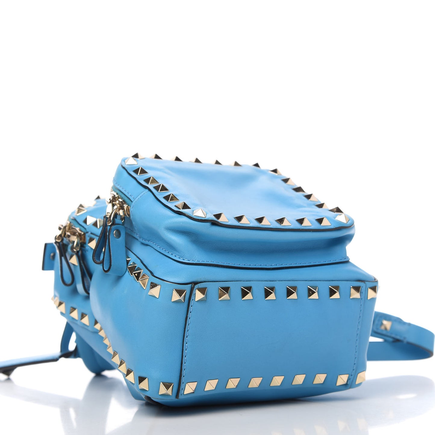 Calfskin Mini Rockstud Backpack Parrot