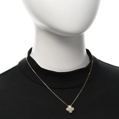Van Cleef & Arpels 18K Rose Gold Gray Mother of Pearl Vintage Alhambra Pendant Necklace 2 of 6