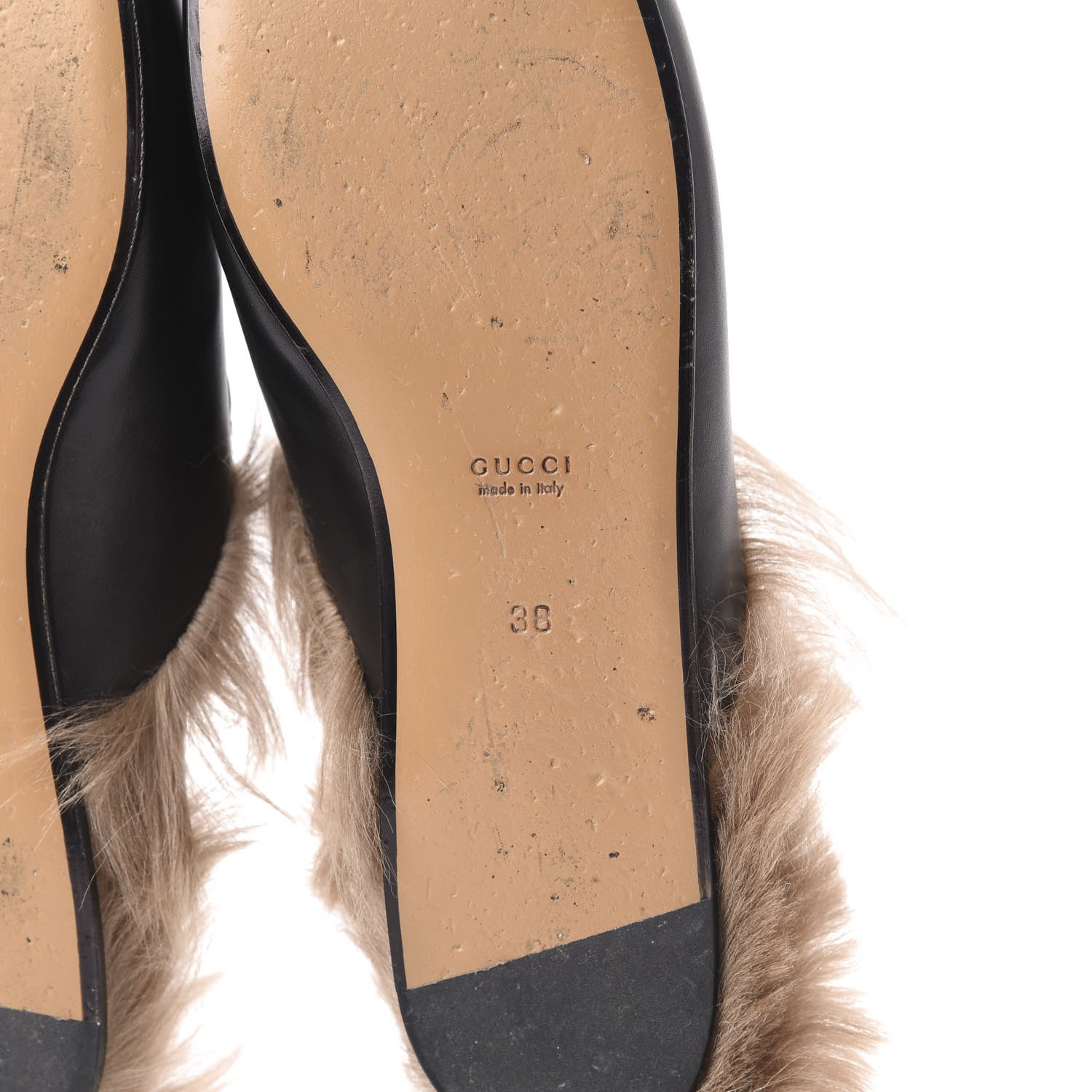 Gucci Calfskin Fur Womens Princetown Slippers 36 Black 8 of 8