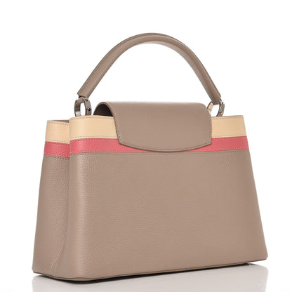 Louis Vuitton Taurillon Capucines MM Galet Coral Pebble 3 of 6