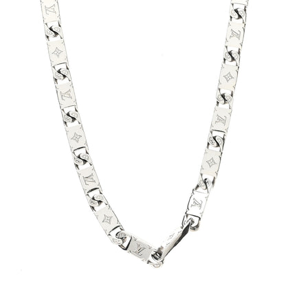 Louis Vuitton Metal Monogram Tied Up Necklace Silver 1 of 5