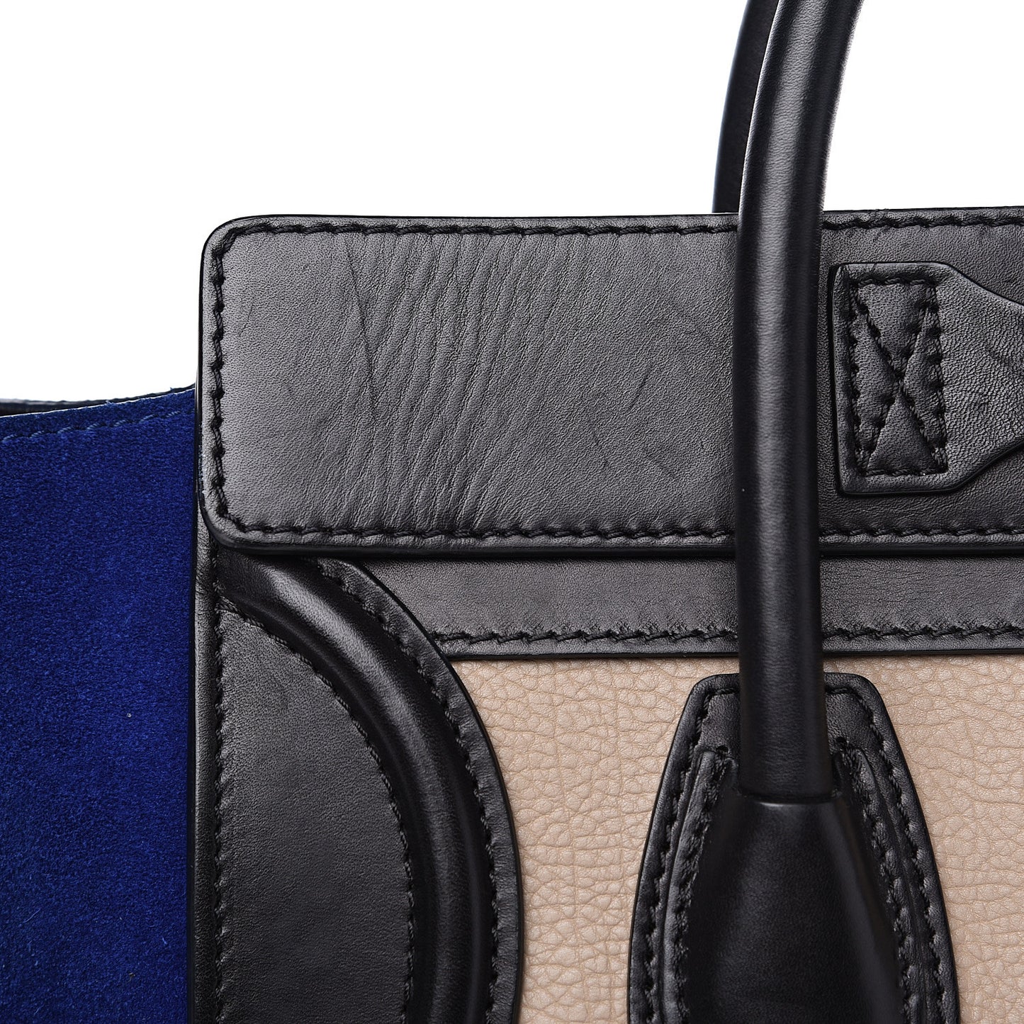 Elephant Calfskin Suede Micro Tri-Color Luggage Sand