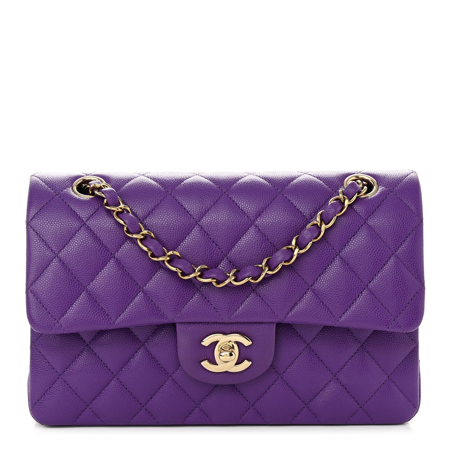 Chanel Caviar Quilted Small Double Flap Dark Purple 1 of 10