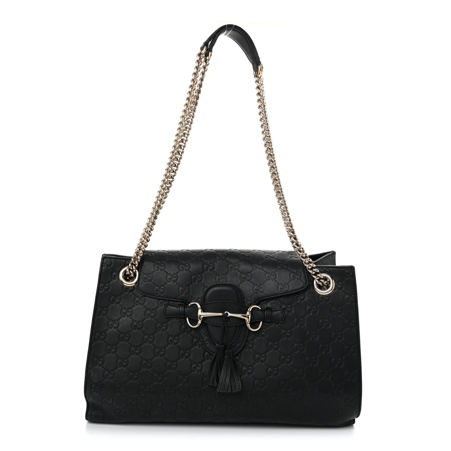 Gucci Guccissima Large Emily Chain Shoulder Bag Black 1 of 10