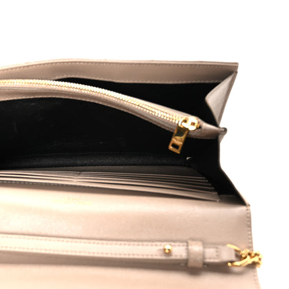 Saint Laurent Grain De Poudre Matelasse Chevron Monogram Chain Wallet Nude Powder 5 of 9