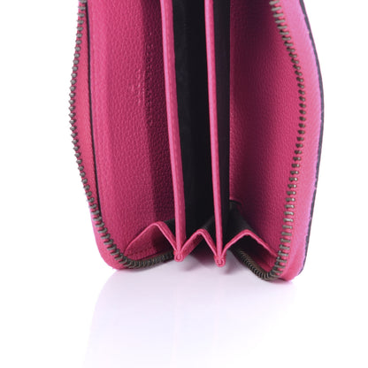 Gucci Grained Calfskin Logo Zip Around Card Case Box Pink Green 5 of 8