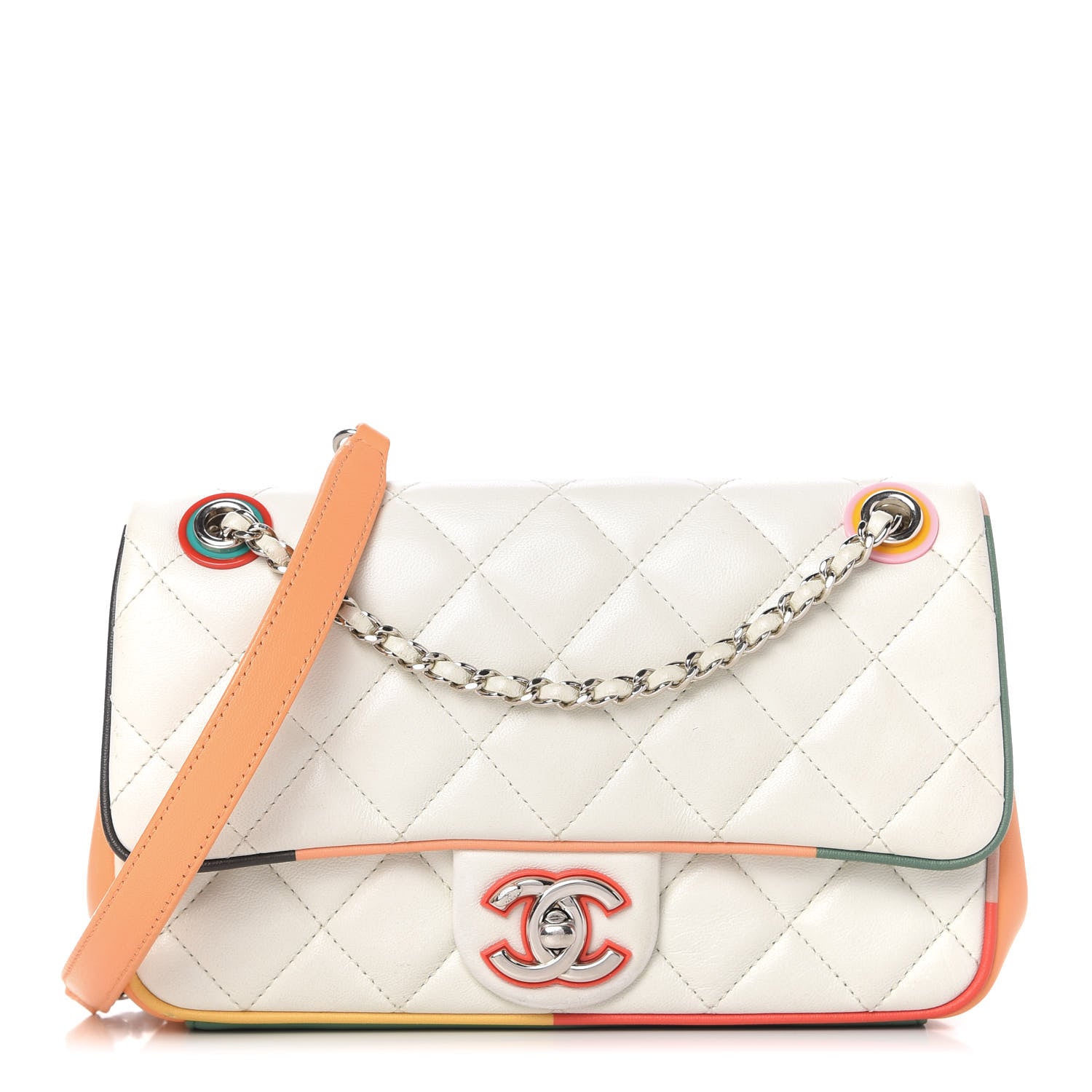 Chanel Lambskin Plexiglass Quilted Small Cuba Color Flap White Multicolor 1 of 11