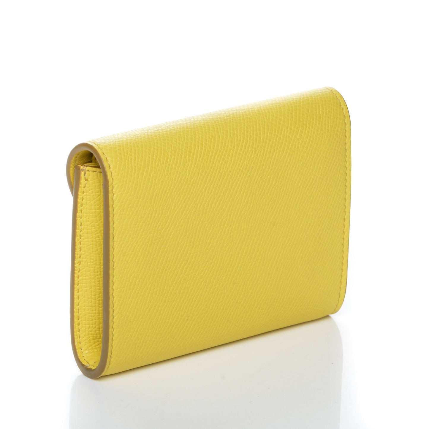 Grained Calfskin Small Trotteur Multifunction Wallet Yellow