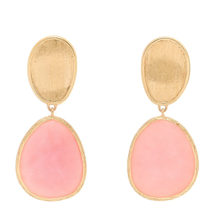 Marco Bicego 18K Yellow Gold Pink Opal Lunaria Drop Earrings 1 of 4