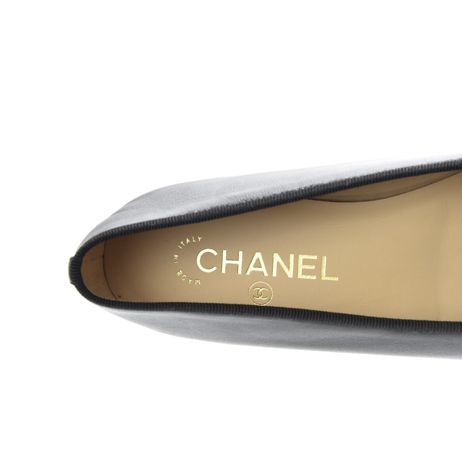 Chanel Lambskin Patent Cap Toe Ballerina Flats 38.5 Black 7 of 10