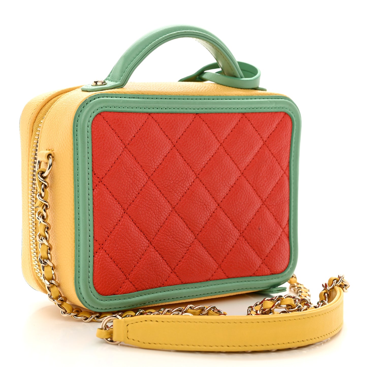 Caviar Quilted Small CC Filigree Vanity Case Multicolor