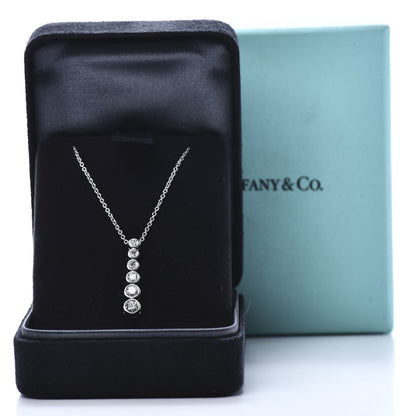 Tiffany Platinum Diamond Jazz Graduated Drop Pendant Necklace 7 of 7