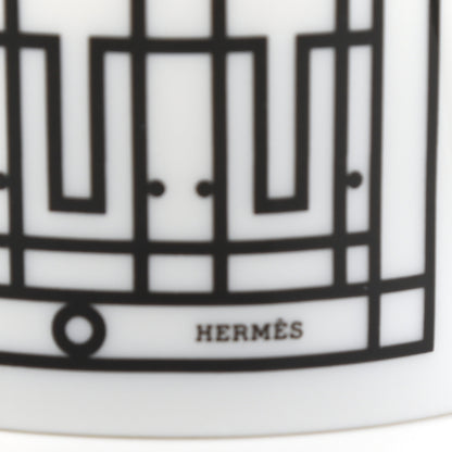Hermes Porcelain H Deco Coffee Cup And Saucer Set Of 2 Black 10 of 14