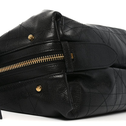 Christian Dior Shiny Grained Calfskin Macrocannage Medium D-Journey Bag Black 8 of 9