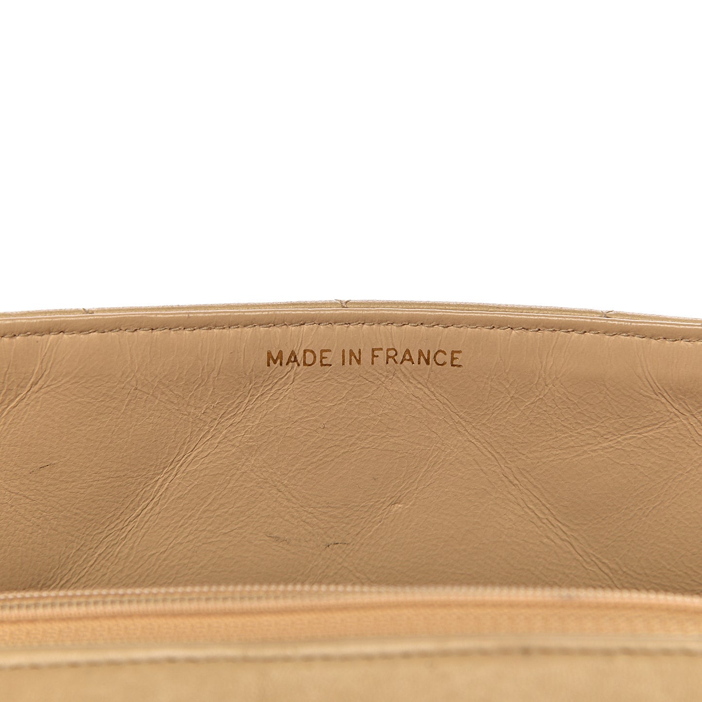 Lambskin Quilted Small Flap Beige