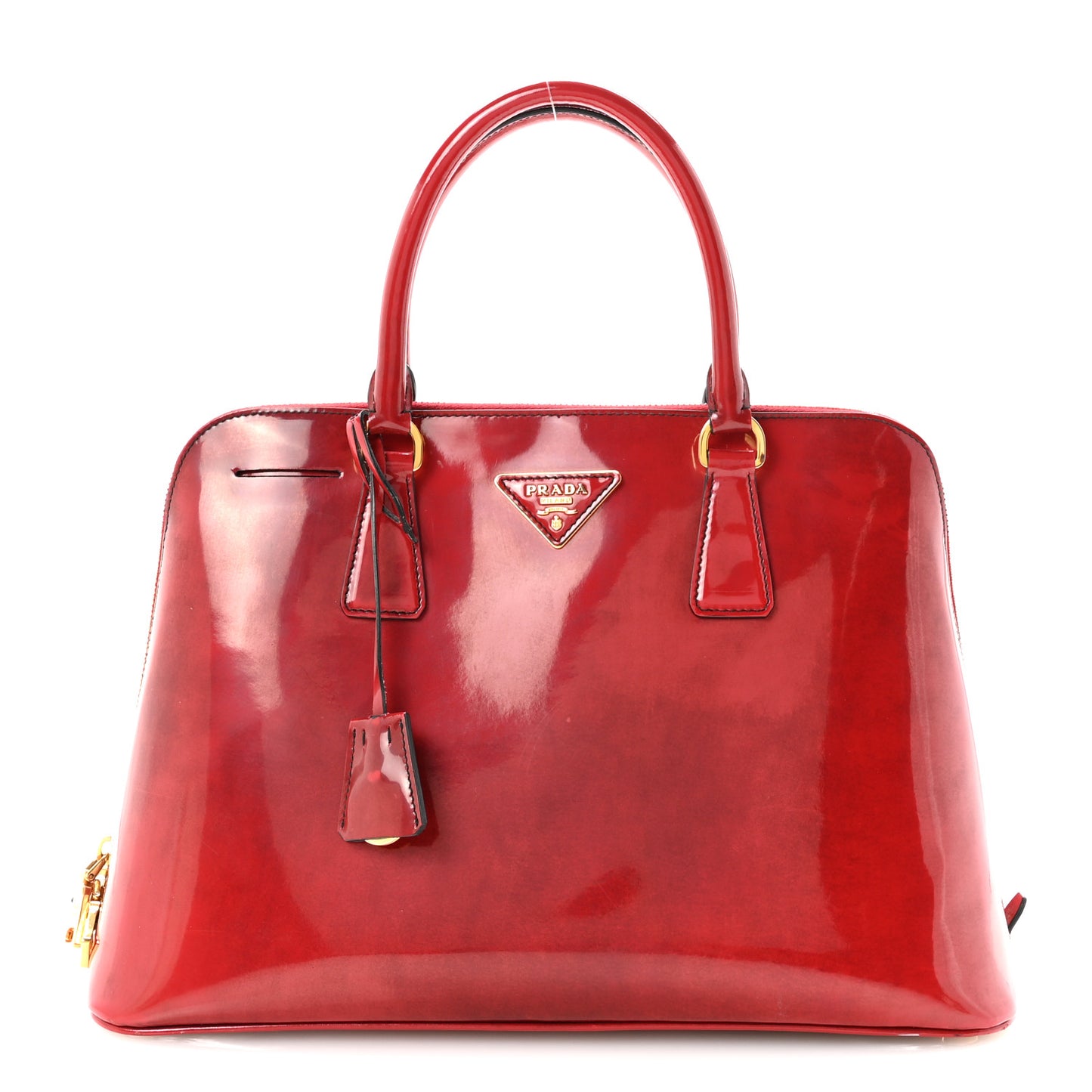 Spazzolato Medium Promenade Tote Scarlatto Fume