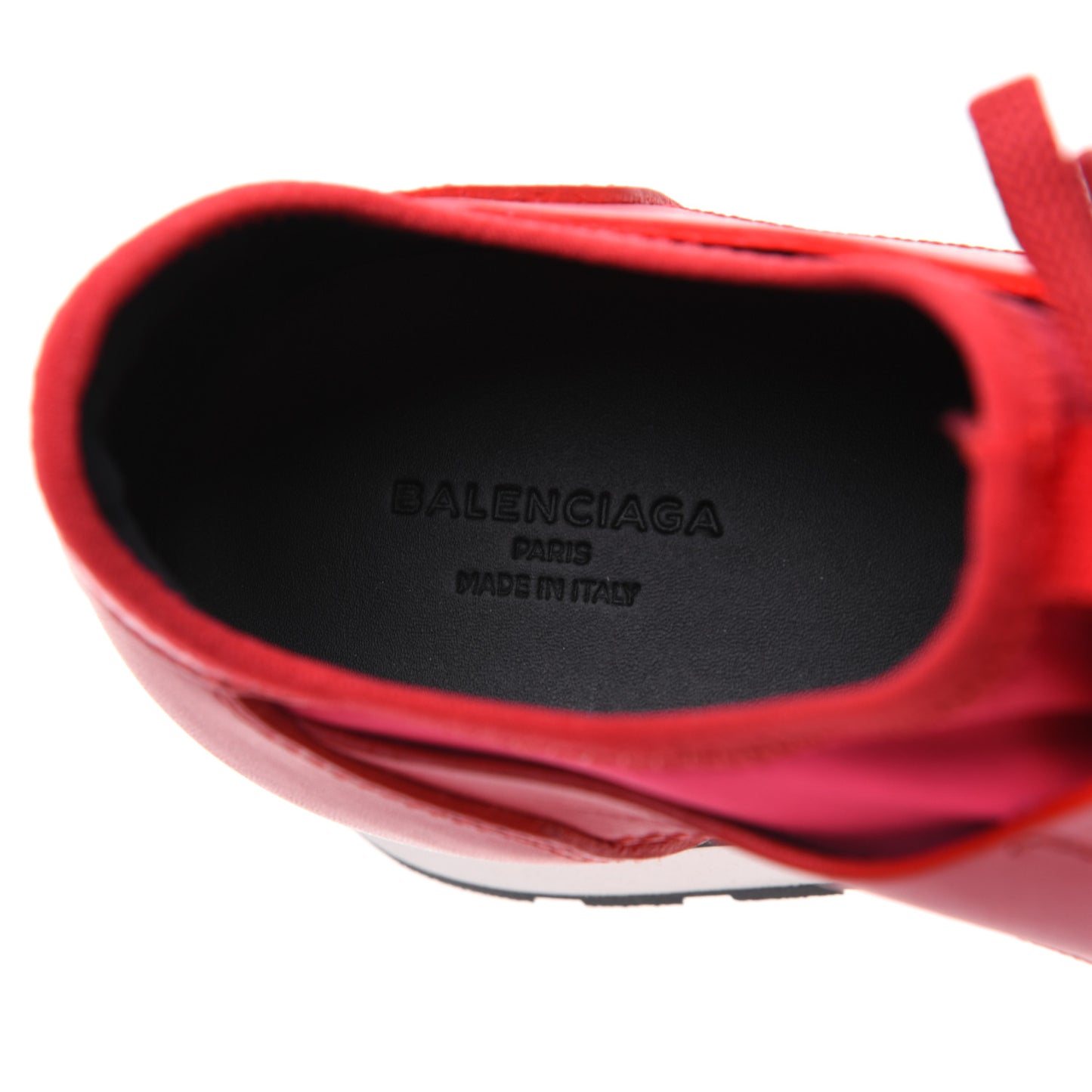 Satin Calfskin Womens Race Runner Sneakers 37 Rouge Groseille