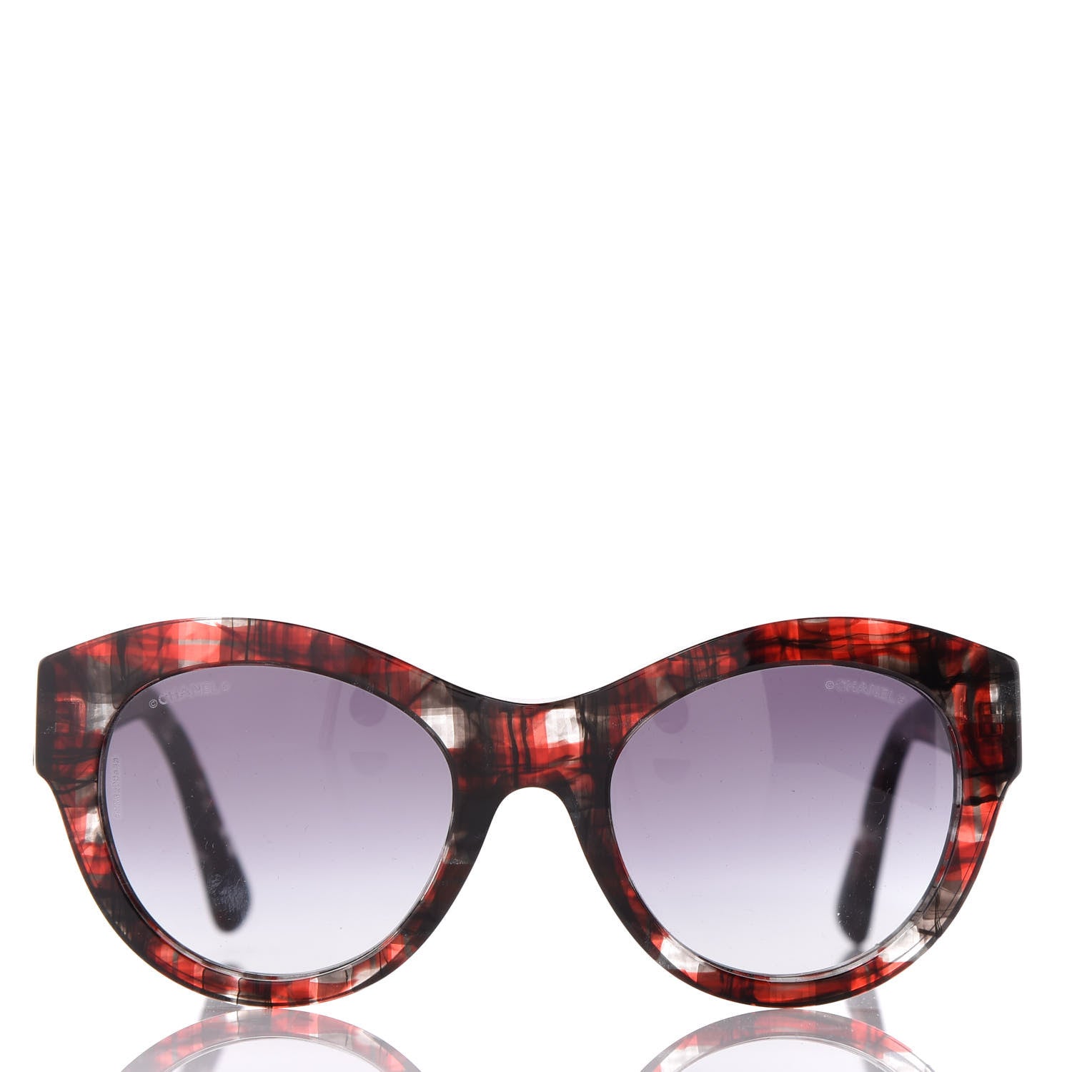 Chanel Acetate Butterfly Sunglasses 5371 Red Black 4 of 6