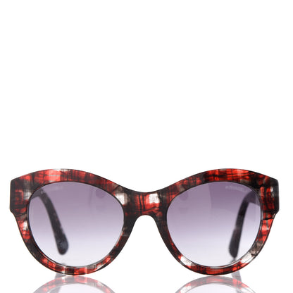 Chanel Acetate Butterfly Sunglasses 5371 Red Black 4 of 6