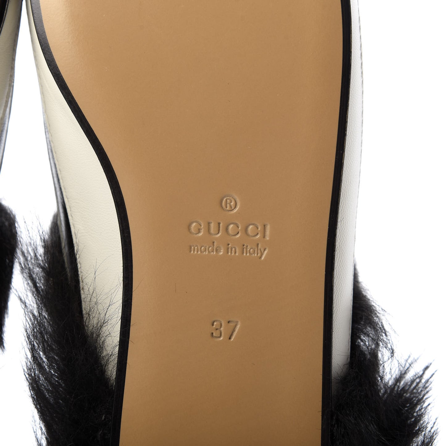 Malaga Kid Fur Zebra Inlay Womens Princetown Slippers 37 Mystic White Black