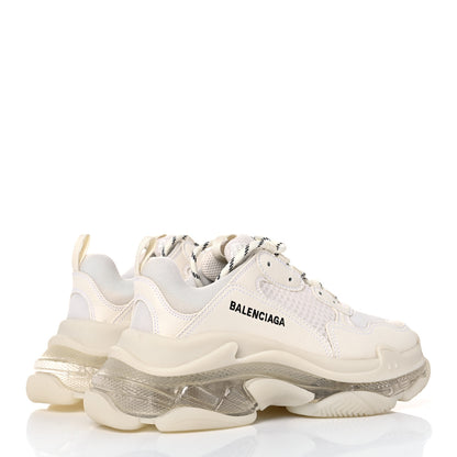 Balenciaga Fabric Mesh Clear Sole Womens Triple S Sneakers 40 White 4 of 13