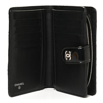 Chanel Patent Quilted Zip Pocket Wallet Black 7 of 11