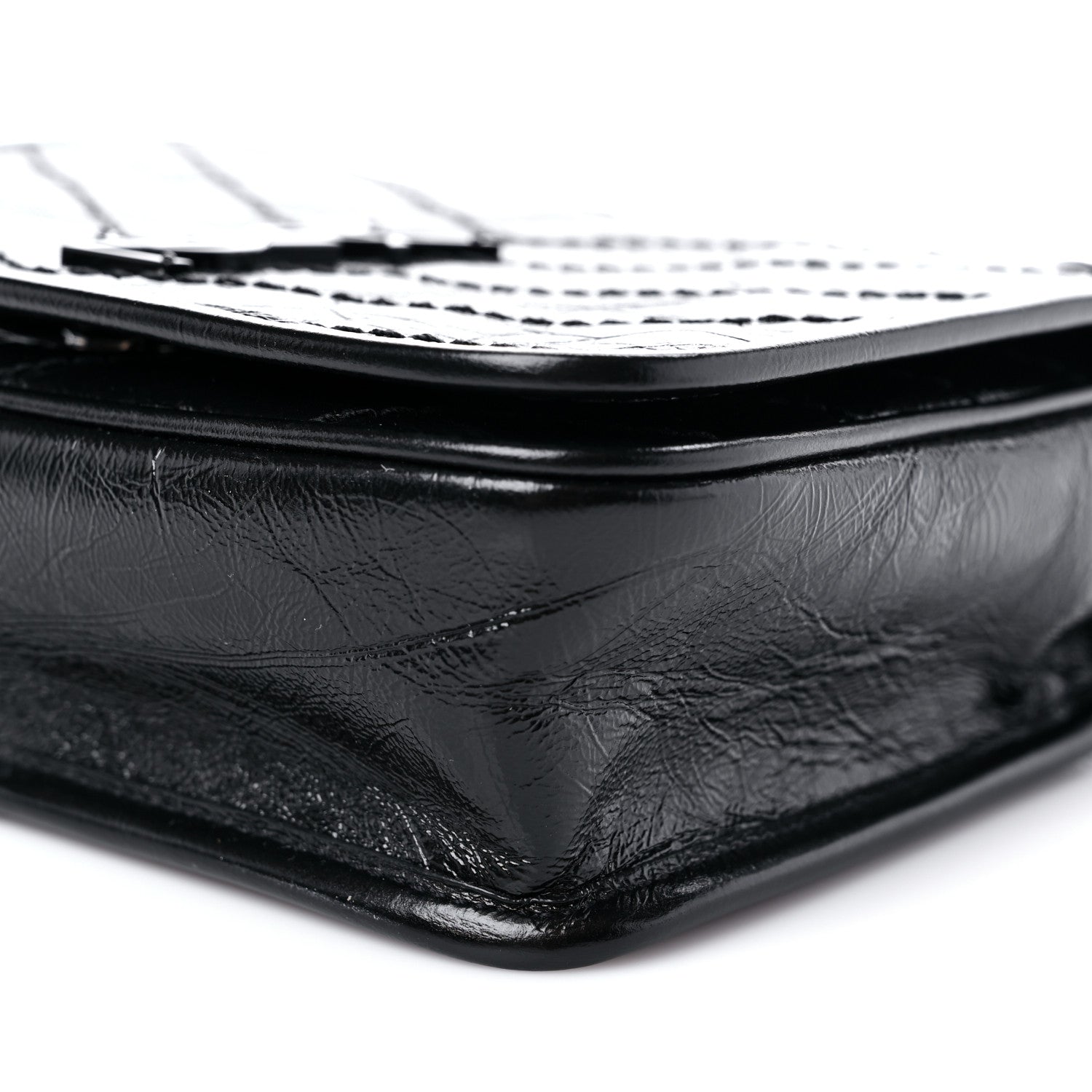 Saint Laurent Crinkled Calfskin Matelasse Monogram Niki Chain Wallet Black 9 of 9