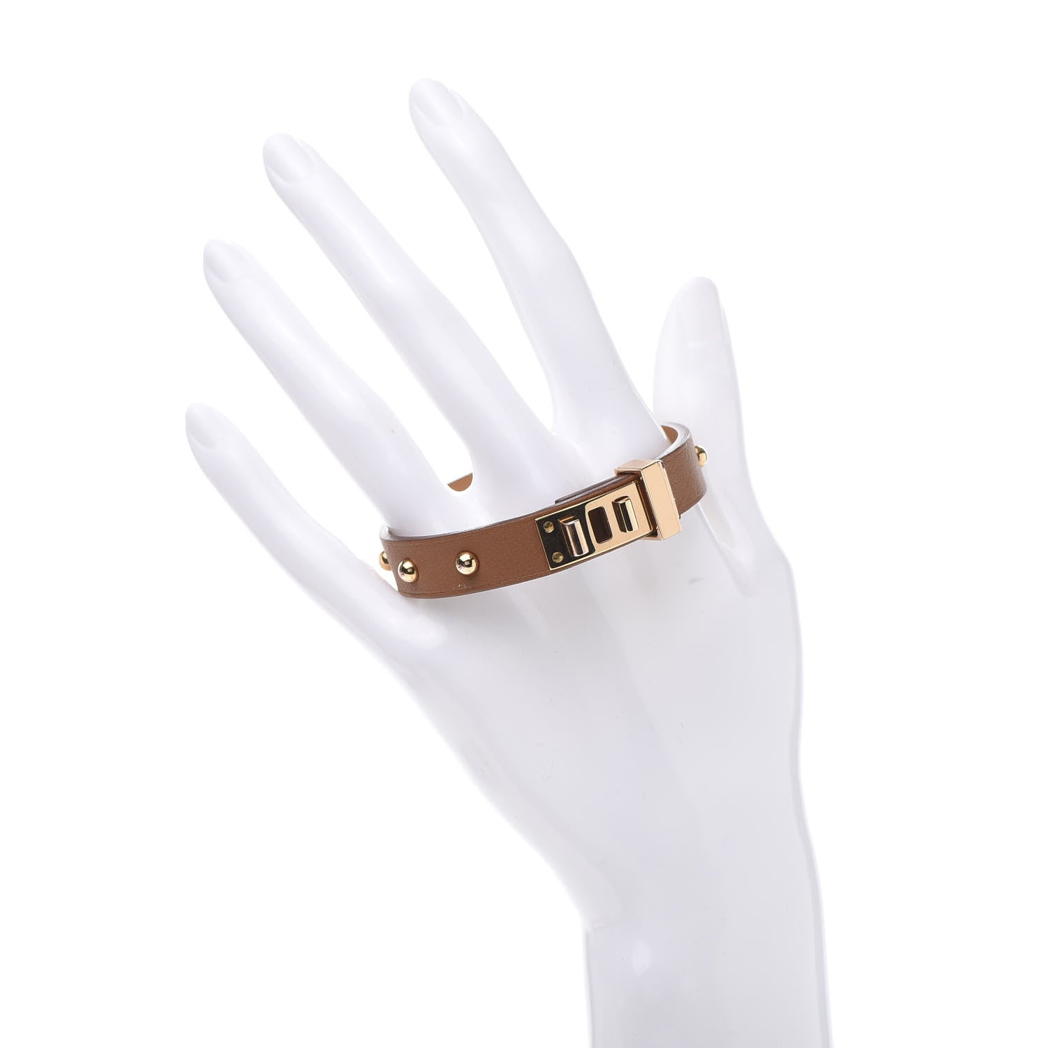 Hermes Swift Mini Dog Clous Ronds Bracelet T3 Gold 2 of 5