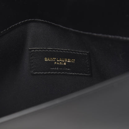 Saint Laurent Smooth Shiny Calfskin Monogram Uptown Pouch Black 6 of 7