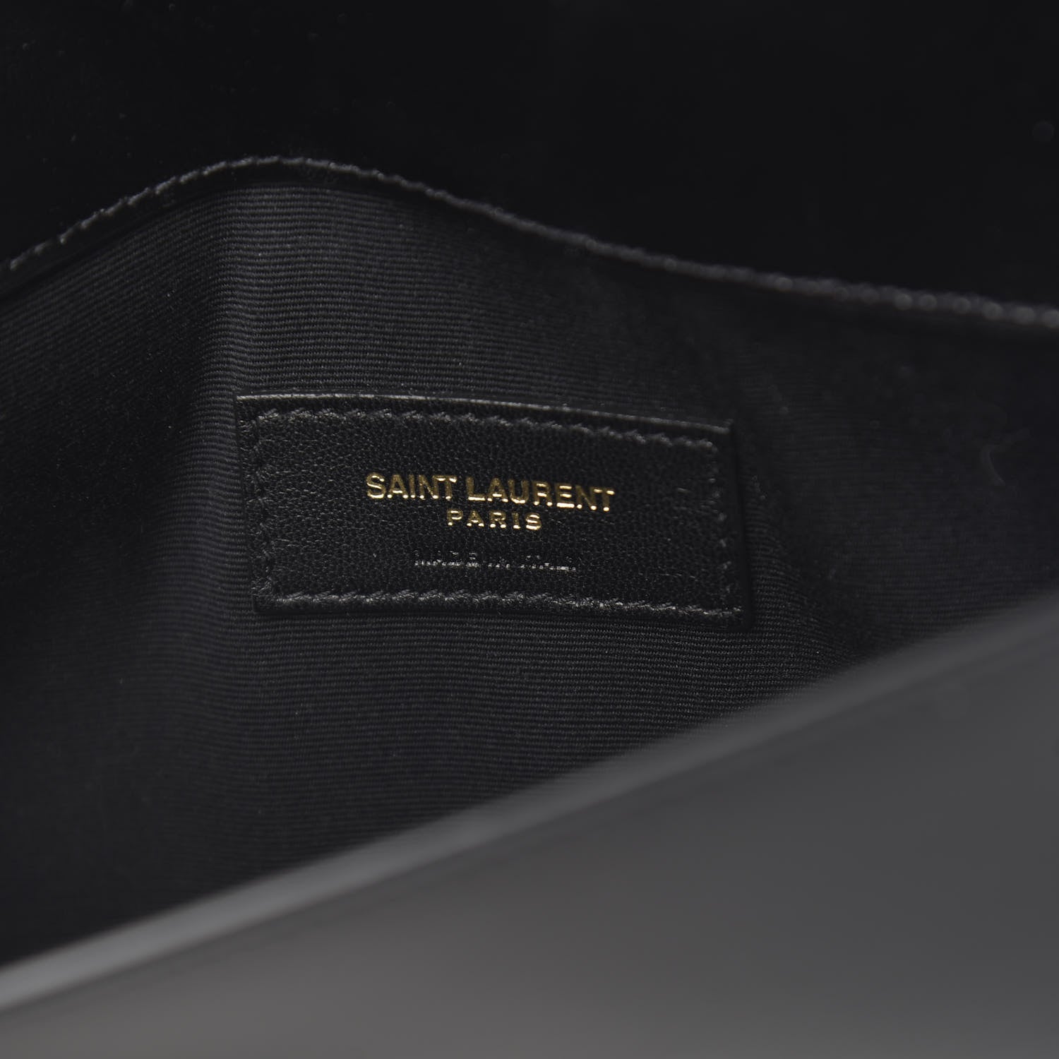 Saint Laurent Smooth Shiny Calfskin Monogram Uptown Pouch Black 6 of 7
