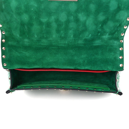 Valentino Garavani Calfskin Rockstud Spike Convertible Shoulder Bag Gea Green 5 of 13