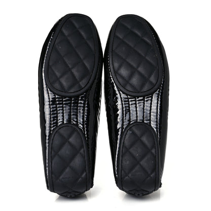 Chanel Patent CC Mocassin Loafers 38.5 Black 10 of 16