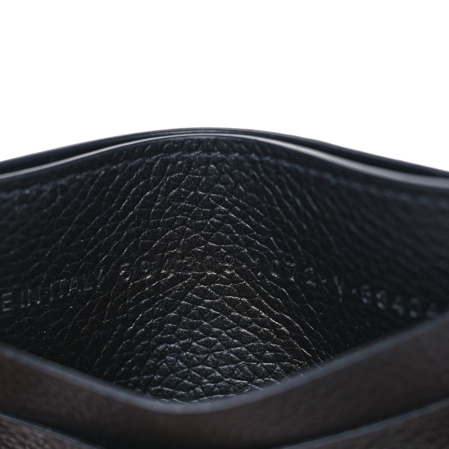 Grained Calfskin Logo Cash Card Holder Black Fluo Yellow